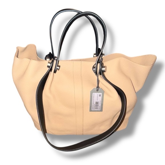 NWT ALL SAINTS Small Allington Tote with Interior Pouch - Tan/Black Handles - Picture 6 of 16